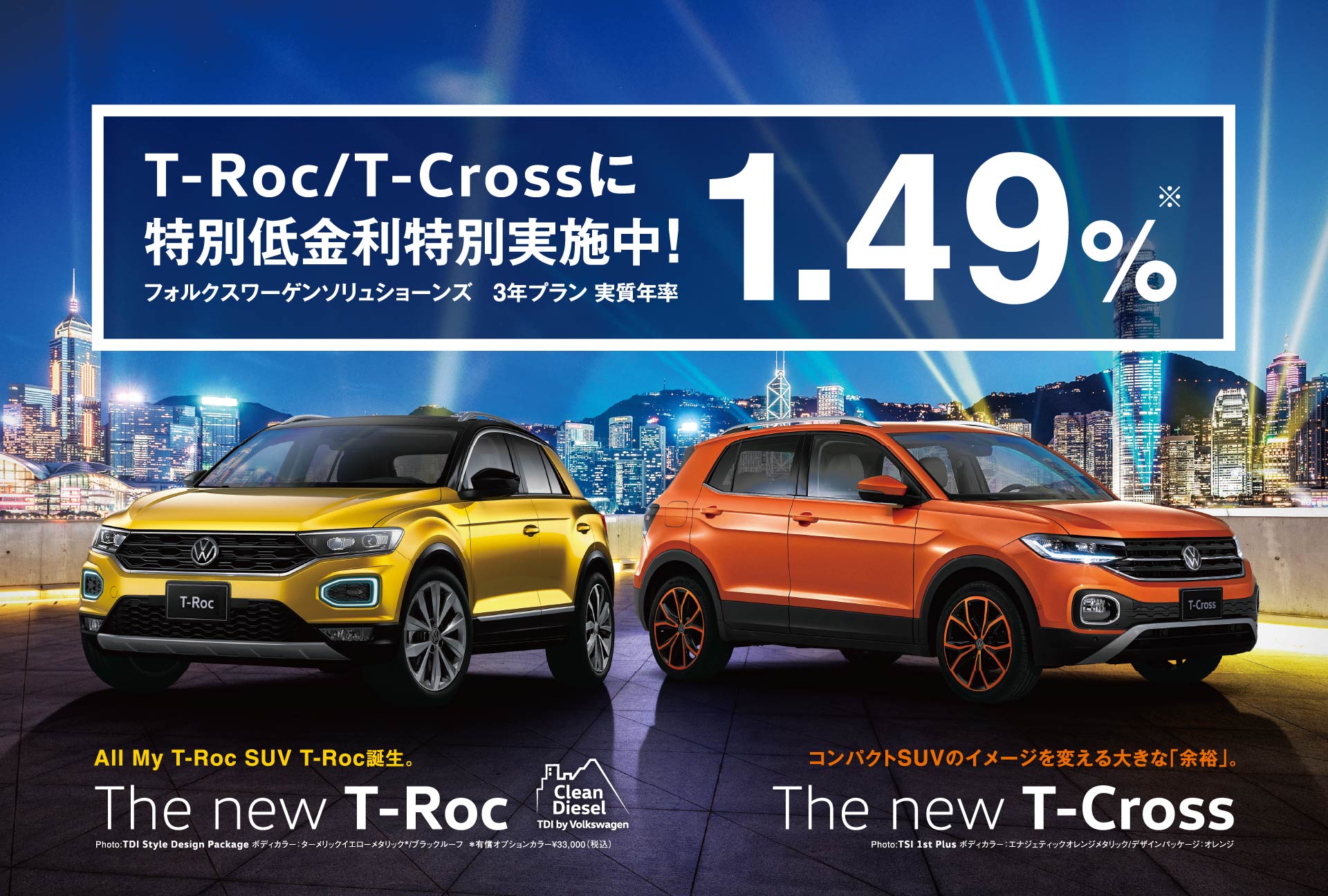 T-Roc/T-Crossに特別低金利実施中